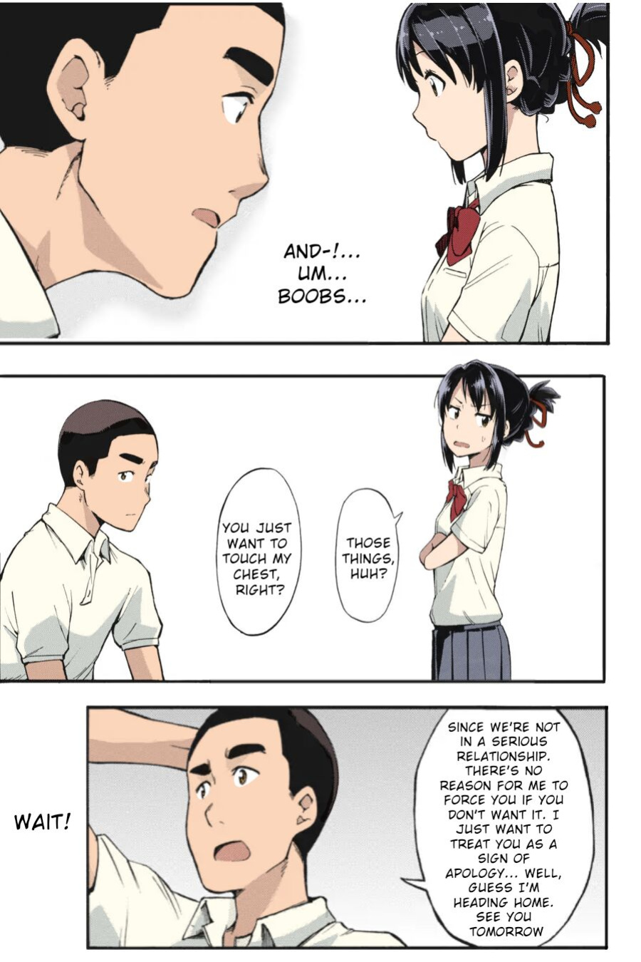 Kimi no Na wa. - & and & - Mitsuha Miyamziu & Teshigawara Katsuhiko (Coelacanth) (colored by mikakucoloring)