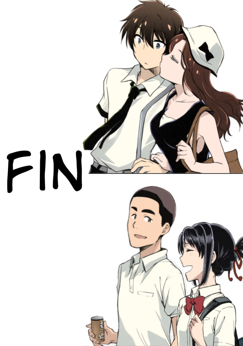Kimi no Na wa. - & and & - Mitsuha Miyamziu & Teshigawara Katsuhiko (Coelacanth) (colored by mikakucoloring)