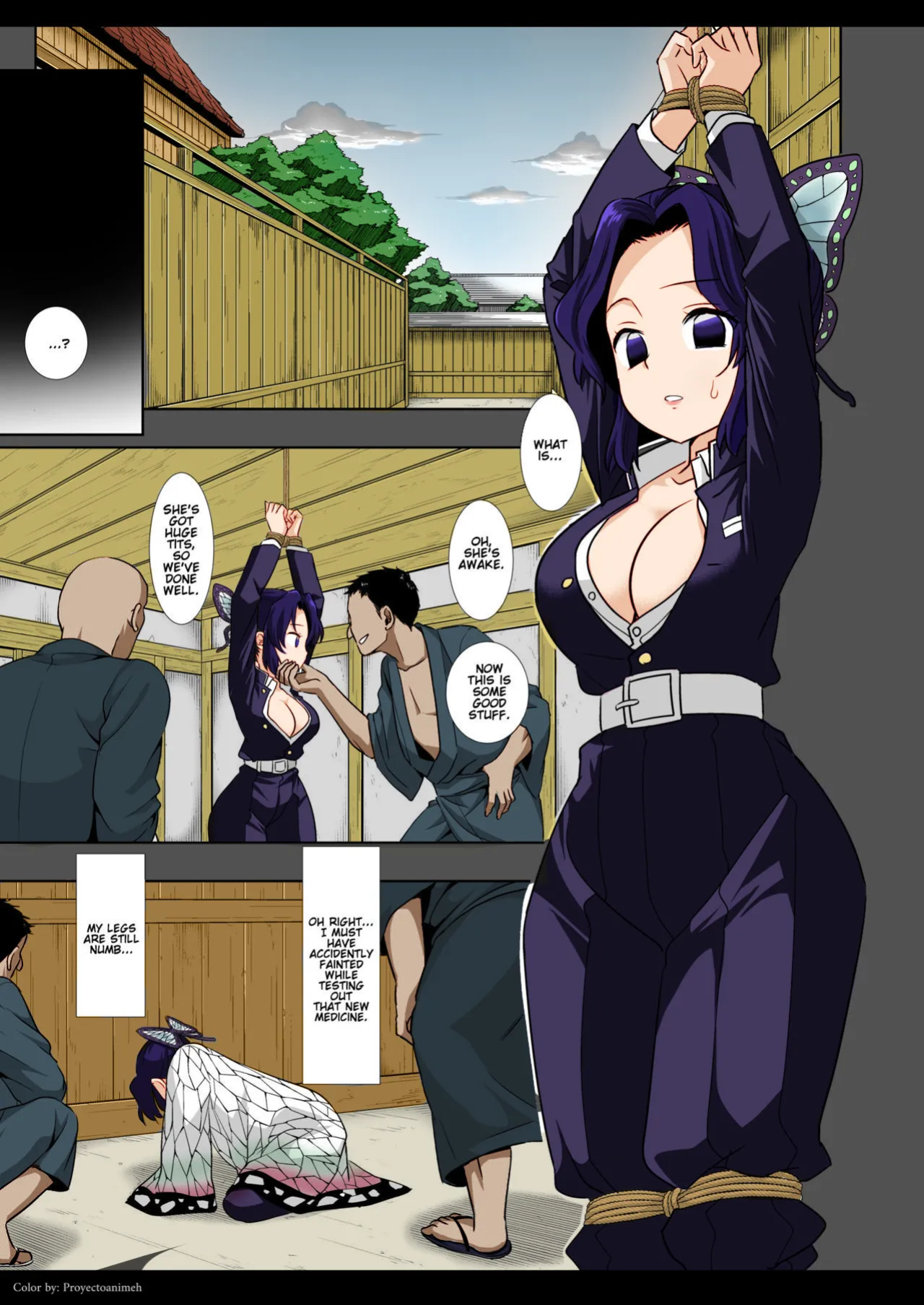 [Nagiyamasugi (Nagiyama)] Shinobu Kousoku Rinkan | Shinobu's Bondage Rape (Kimetsu no Yaiba) [Proyectoanimeh] [Colorized]