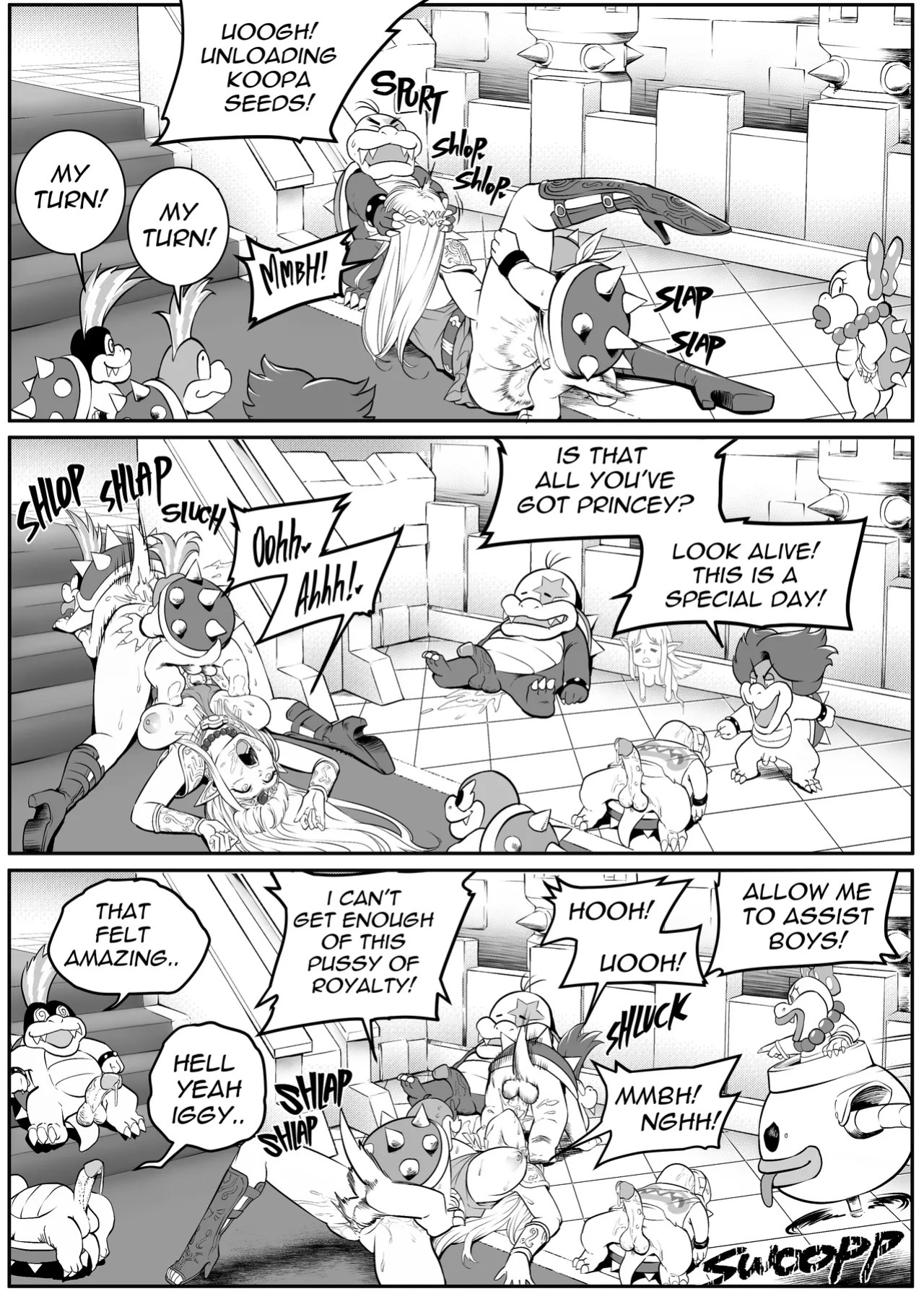 [MassivePinkZombie] sWitch Time! Part 1-4 (Super Smash Bros.) [English & Textless]