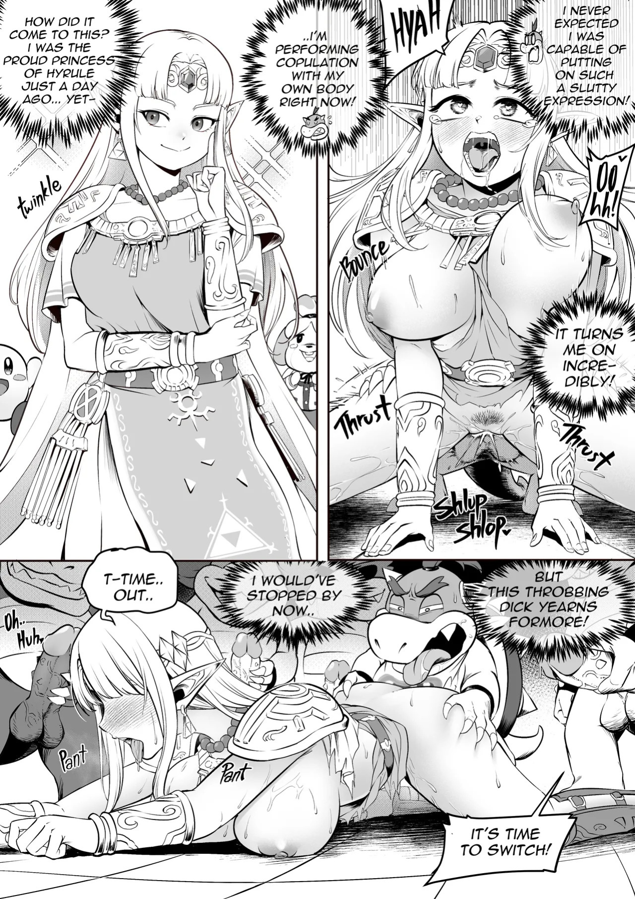 [MassivePinkZombie] sWitch Time! Part 1-4 (Super Smash Bros.) [English & Textless]
