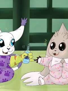 [NecroFeline] Digimon - Bandwidth Soda Sleepover + Extra Weightgain Comics (Completed)