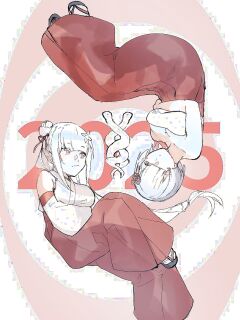 [Angel] Subaru x Emilia and Rem New Year 2025 (Re:Zero kara Hajimeru Isekai Seikatsu)