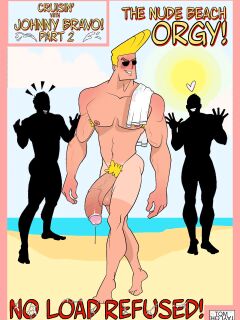 [Tom Taylor] Cruising with Johnny Bravo 2 - The Nude Beach Orgy! No Load Refused! [Eng]