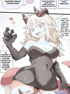 [imaat] The dragon girl swallows all the adventurers whole in a swollen belly samesize vore comic [English/Japanese]