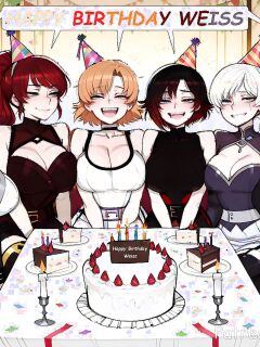 [Phanary] Weiss(Futa) x RWBY Girls Happy Birthday! [AI Generated] Preview